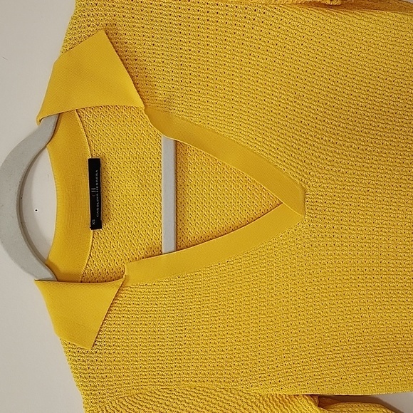Carolina Herrera Ribbed Knit Yellow Sweater Top Size XS - Picture 6 of 17